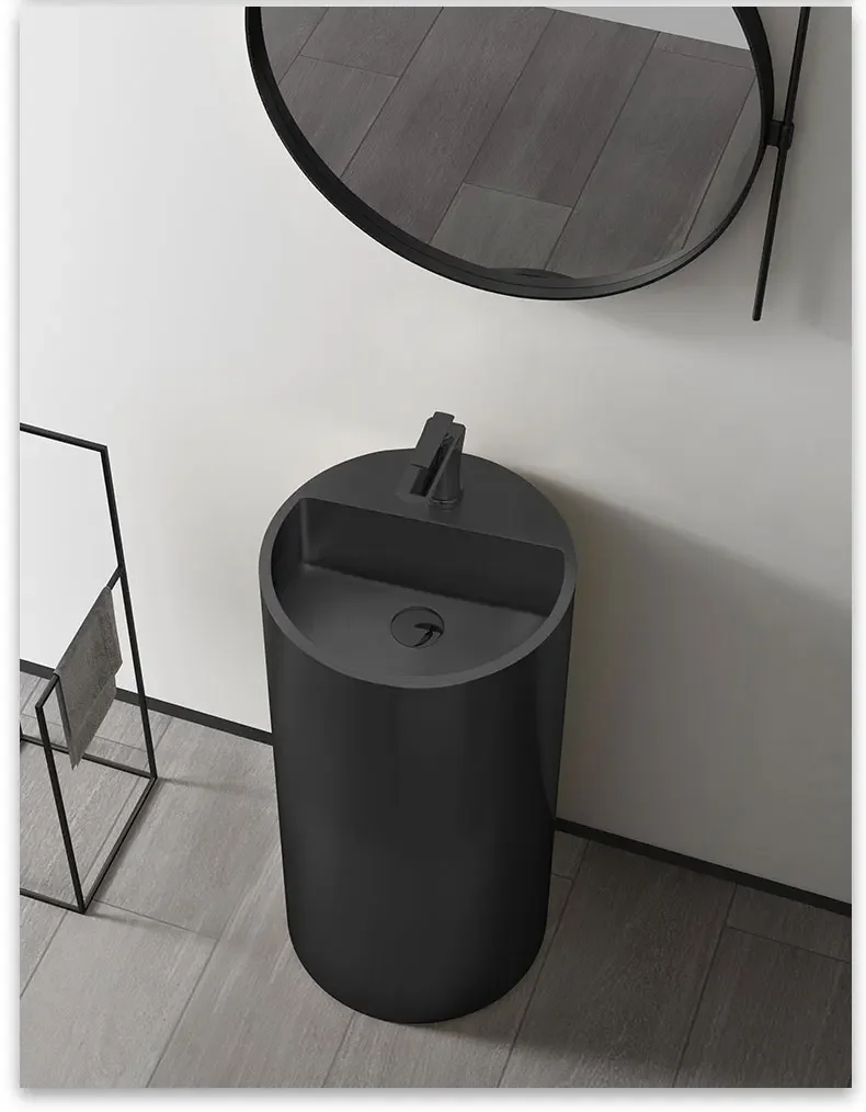 Washbasin round Bar Pedestal Basin Integrated Floor Balcony Wash Basin YX028WY