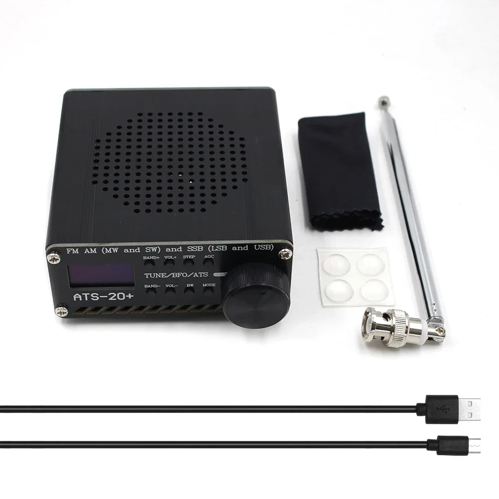 풀 밴드 라디오 리시버 ATS-20 + 리시버 FM AM (MW SW) SSB (LSB USB) 안테나, 가정용 OLED 디스플레이 리시버, SI4732