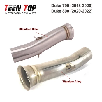 Motorcycle Exhaust Middle Link Pipe For KTM Duke 790 2018~2020 Duke 890 2020~2021 51mm Modified Escape Moto Tube Silencieux Moto