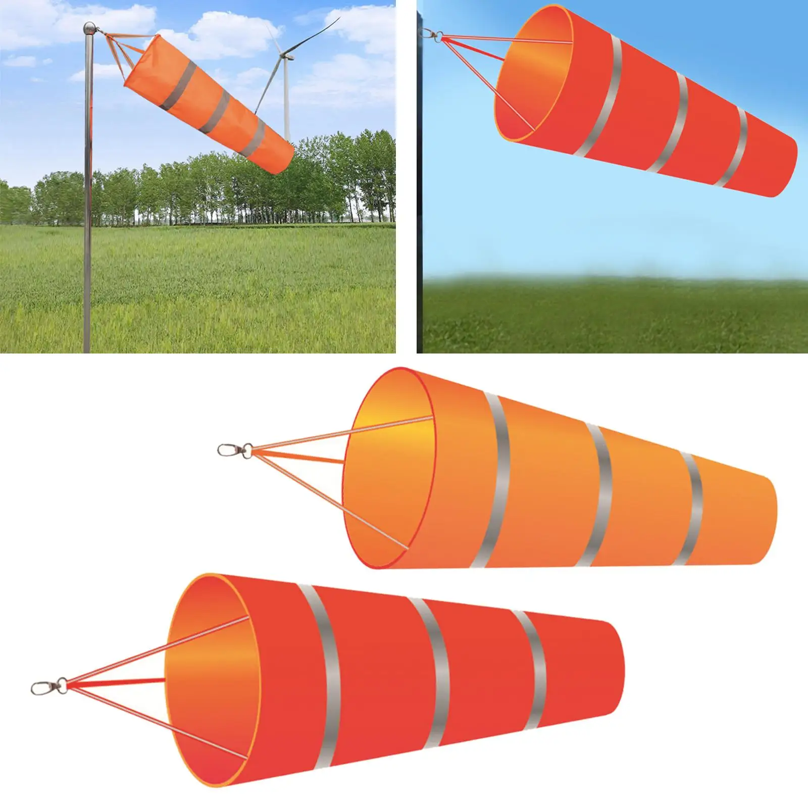 60cm Windsock Wind Measurement Hanging Kite Toys Indicator Waterproof Sock Bag Wind Direction Strength Indicating Farm wind sock