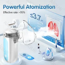 Silent Mini Portable Nebulizer - Free Shipping Ultrasound Breathing Inhaler & Mobile Steam Device (Recharge-White)