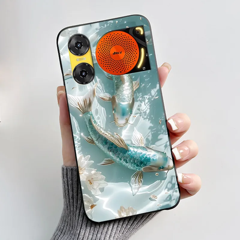 Cute Rabbit Black Silicone Phone Case, Soft TPU Cover