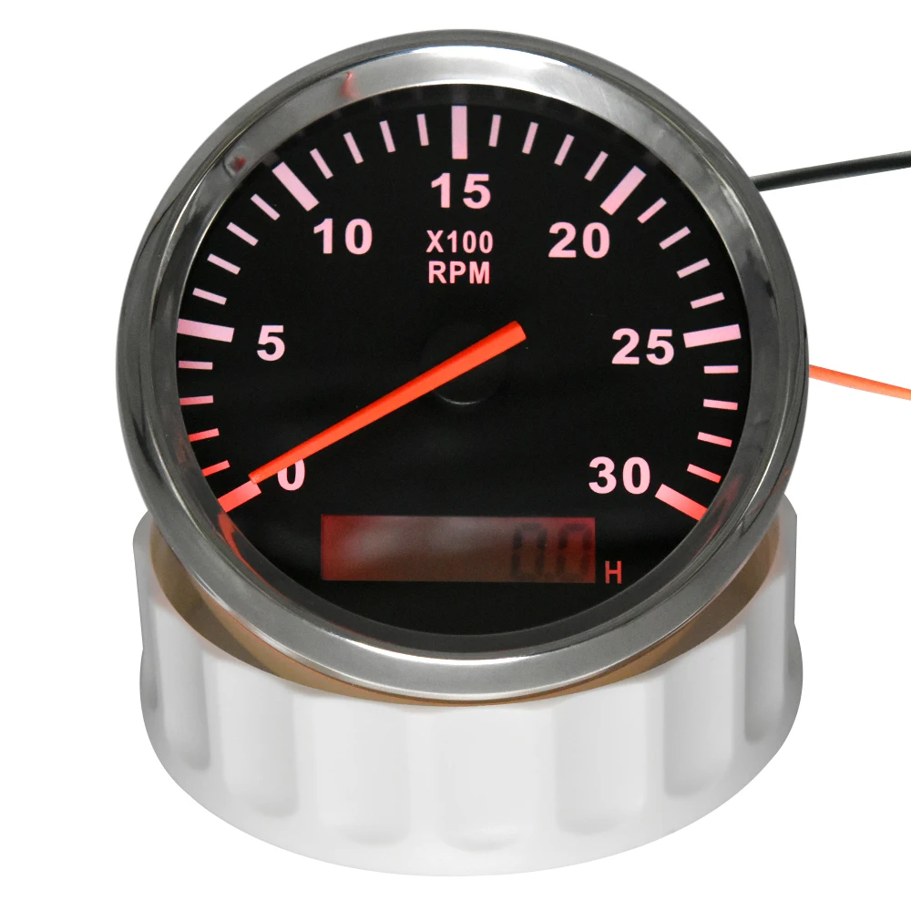 3000RPM Meter Tachometer 85MM Gasoline Diesel Engine Tacho Gauge With LCD Hourmeter for Tacho Sensor M16 M18 Marine Boat Motor