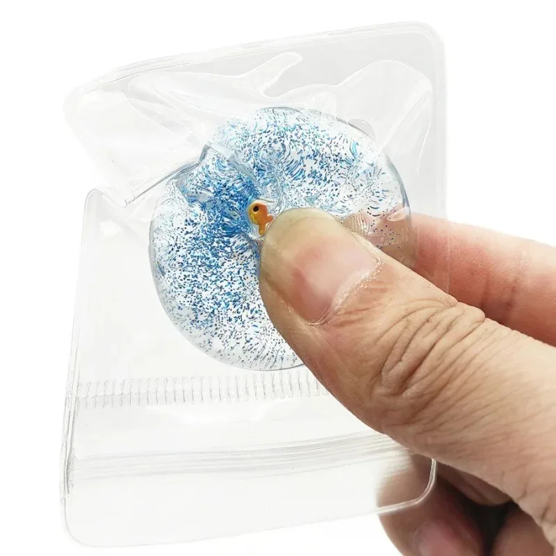 Ocean Planet Cartoon Goldfish Squishy Toy - Glittery Fidget Gadget for Stress Relief, Cute Decompression Toy for Leisure