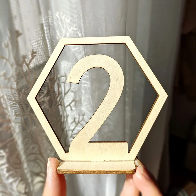 Wedding Decor Wooden Table Number Wedding Reception Name Tags Table Number Holder Decoration Supplies