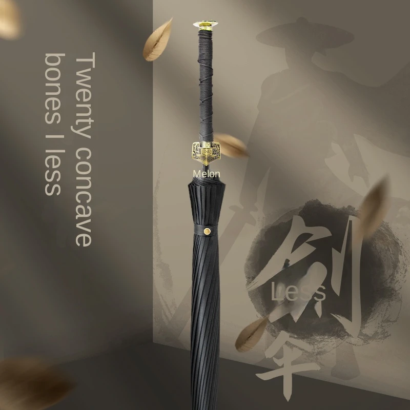 Ancient Chinese Sword Umbrella Handsome Man Long Handle Large Martial