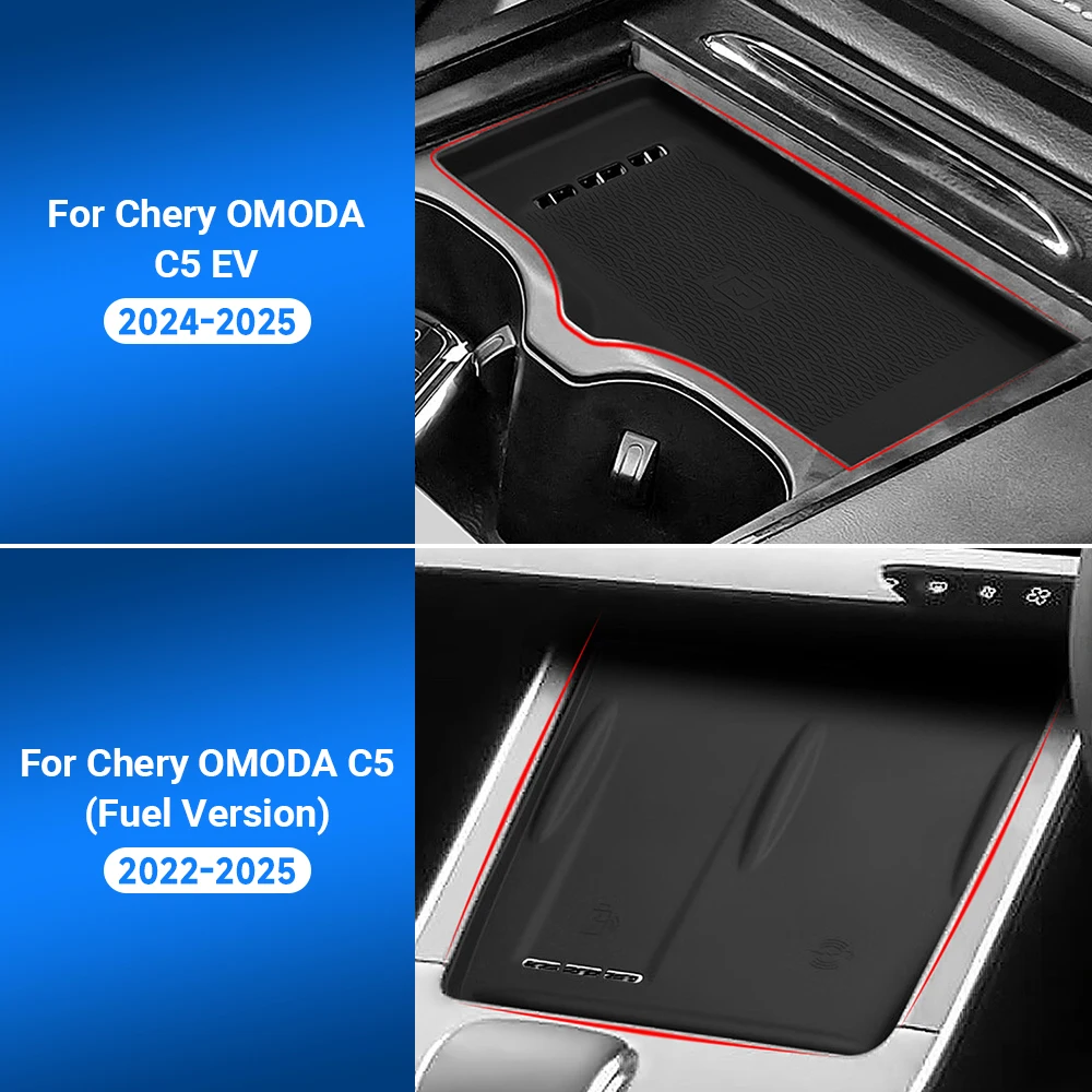 Per Chery Omoda 5 C5 FX 2022 2023 2024 2025: Accessori per il Controllo Centrale dell'Auto, Tappetino Antiscivolo in Silicone per Ricarica Wireless - Image 4