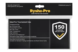 100 - Pack Matte Standard Size Card Sleeves for TCG, Tarot, and Board Game Protection (150pcs Black)
