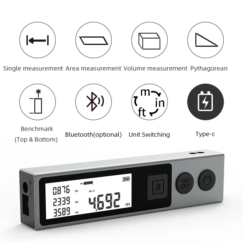 Laser Distance Meter Measuring Tape Handheld