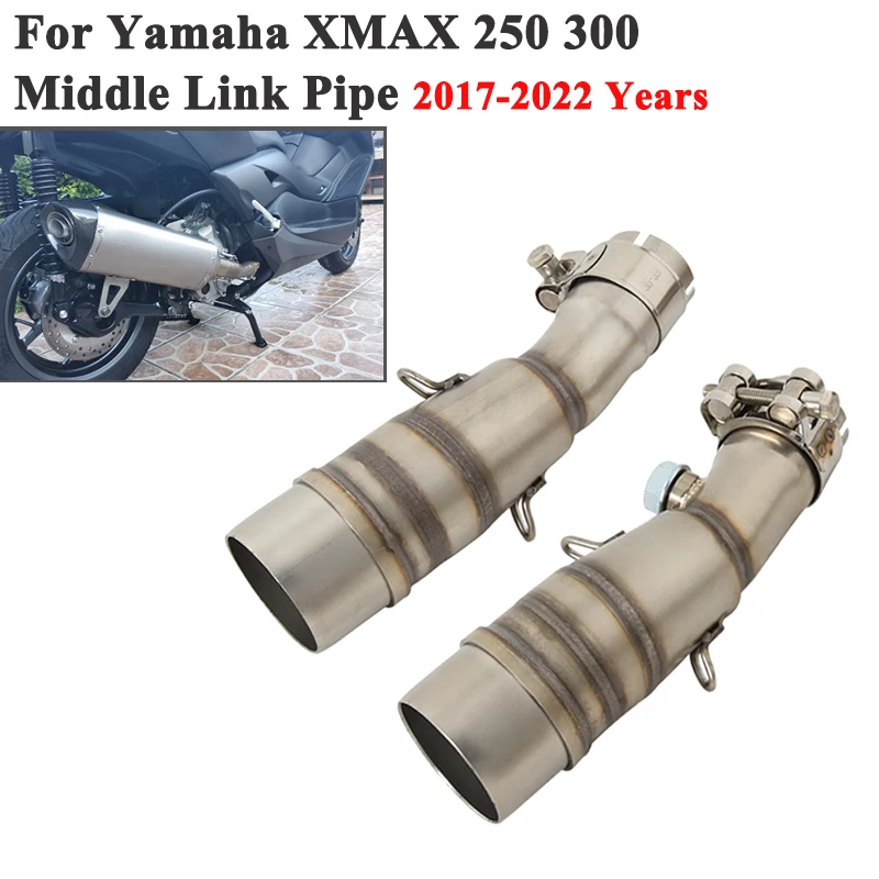 Per Yamaha X Max Xmax 250 300 Xmax250 Xmax300 2017 - 2022 Scarico Moto Fuga Mid Link Pipe Connect 51Mm Marmitta