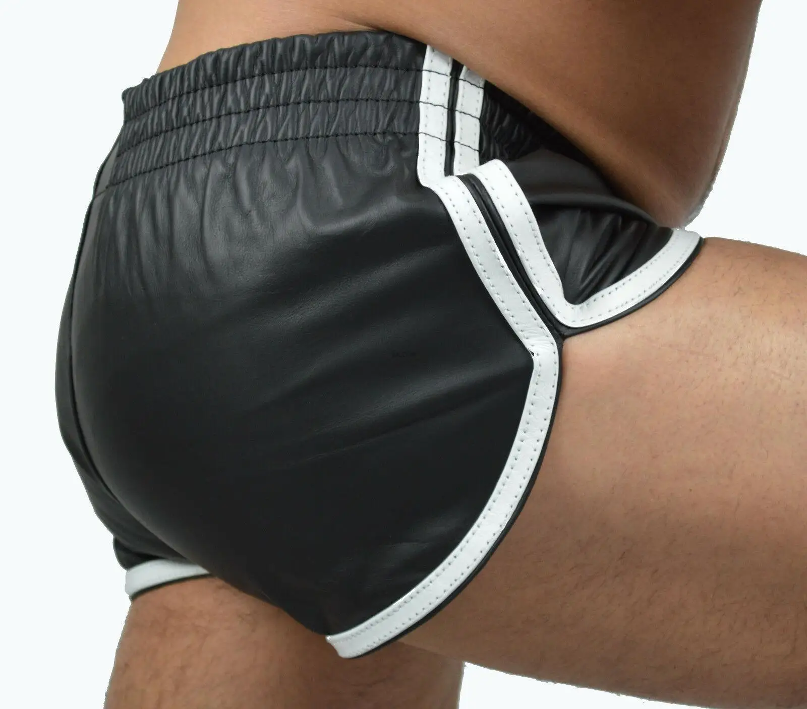 New Men's Pu Pantsleather Quality Solid Men Short Superior Colour Pu Strappy Casual Trousersshorts Rock Streetwear Trouserss 6