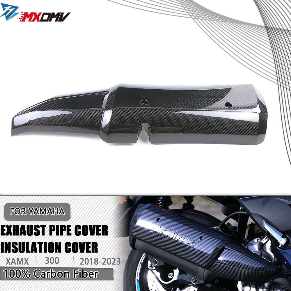 

For YAMAHA XMAX 300 XMAX 250 Carbon Fiber Exhaust Pipe Guard Protection Cover Protector Heat Shield Parts Accessories