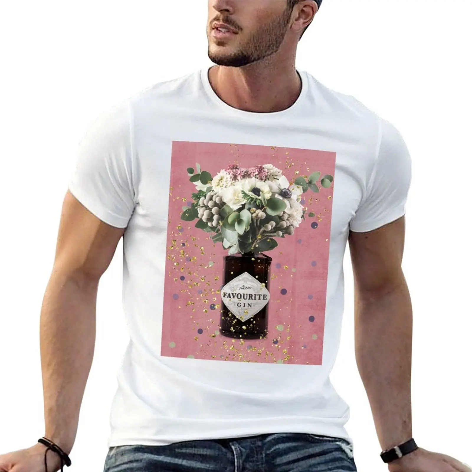 

Favorite gin with flowers T-shirt customizeds boys animal print sweat quick drying sweat shirts, men