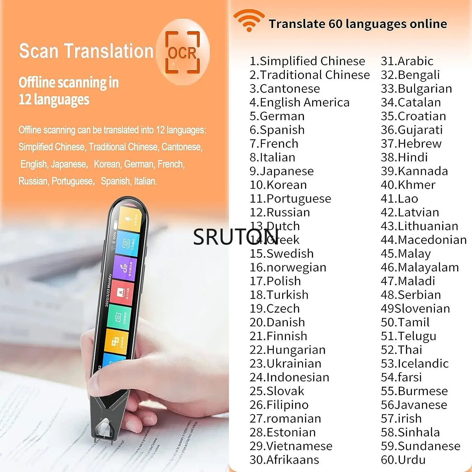 

MD08 Smart Voice Translator 5.0" Screen Dictionary Translation Pen Scanner Text Scanning Translator Device 134 Languages