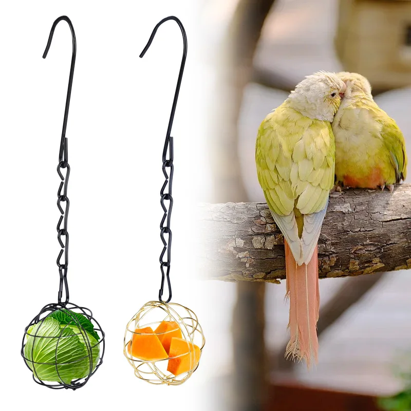 Outdoor Bird Hanging Feeder Suet Ball Feeder Bird Suet Balls Holder For Bird Feeding Metal Bird Feeder Fat Ball Energy 1Pcs 2