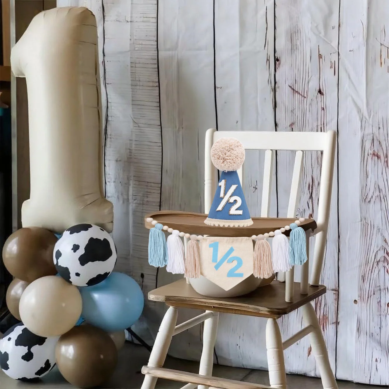 1 Stück Halbjahres-Geburtstagsparty-Hut – Rosa, Weiß, Grün, Blau, ideal für Geburtstagsfeiern und Dekorationen, Geburtstagsparty-Hut – Detail 3