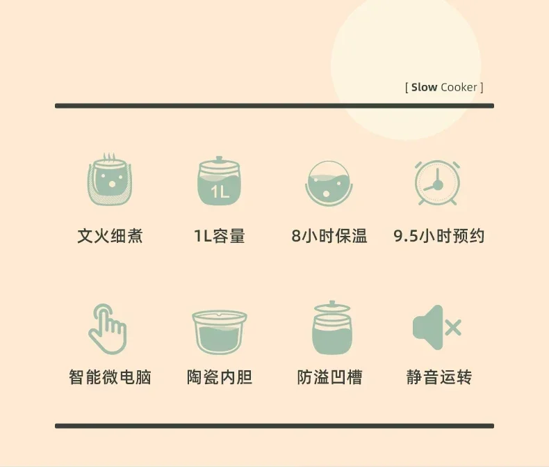 Description Picture 4 of item220V Bear fully automatic Mini Stew pot Porridge  casserole household electric stew ceramic BB soup porridge cooker AN