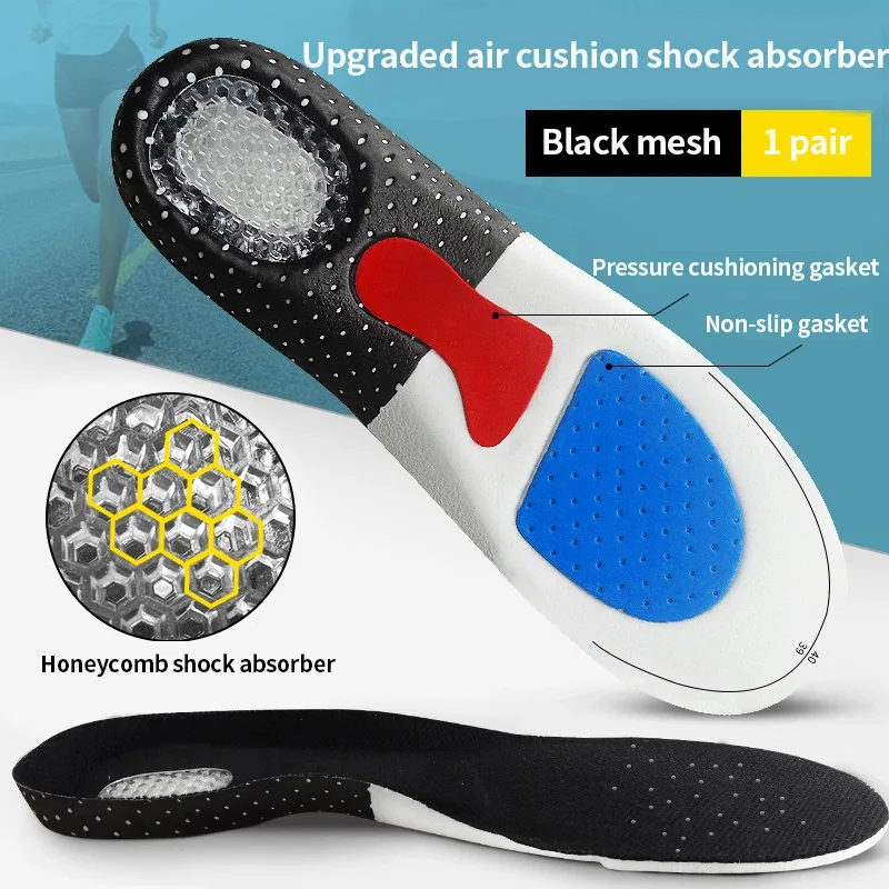 Orthopedic Insoles for Man Women Memory Foam Cushion Gel Insole Silicone Arch Support Pads Sport Shoe Pad Soft Running Insert