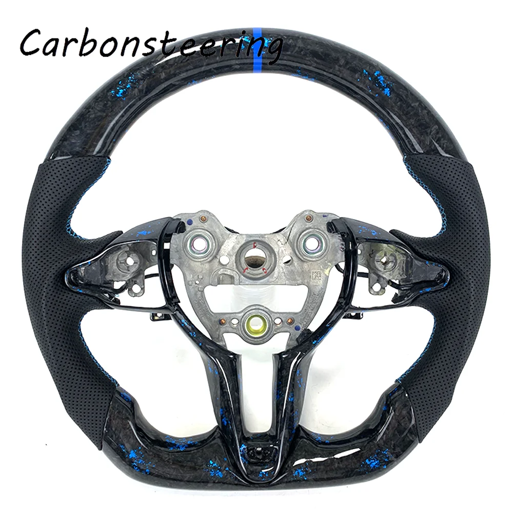 Coprivolante In Pelle Microfibra 38cm Per Hyundai Veloster II E I30 III (2018-2022) – Colore Blu - 3