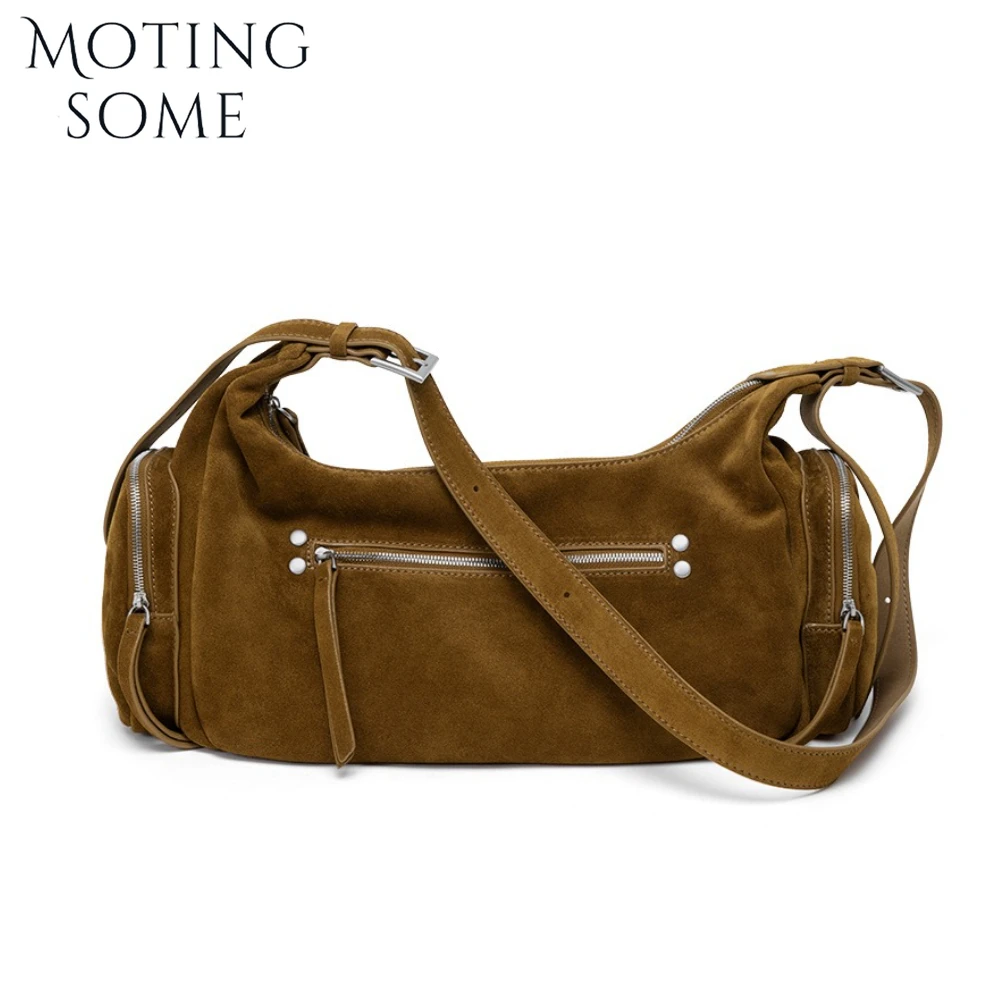 2025 new fashion women's bags, cowhide locomotive bags, large-capacity official documents, one-shoulder women's leather portable oblique span bags