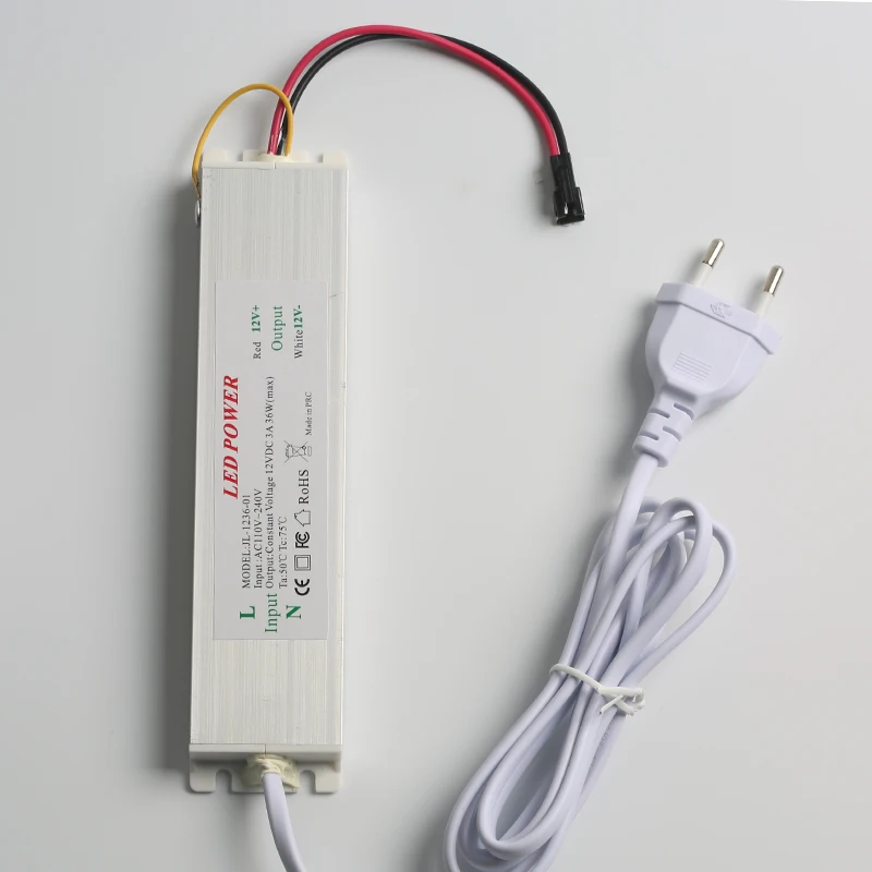 초박형 출력 DC12V 36W LED 드라이버 전원 입력 110V 240V 욕실 거울 캐비닛 조명 전원 어댑터