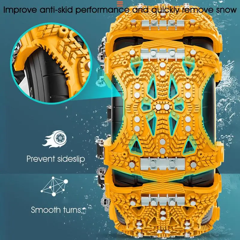Snow Chains Universal Tire Chains Anti-Skid Set Pickup Cars SUVs Tire Reusable And Wear Resistant For Ice And