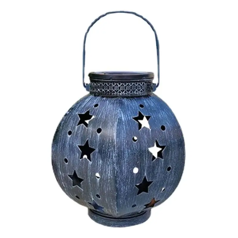 

Solar Lanterns Outdoor Waterproof Solar Star Lights With Handle Decorative Retro Metal Lights For Garden Patio Yard Pathway