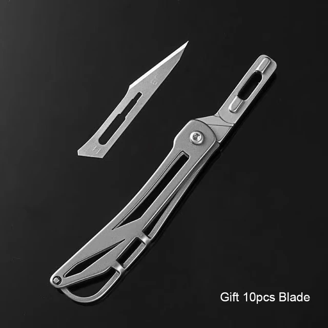 Schnelles Öffnen Austauschbare Klinge Folding Messer EDC Tasche Messer  Schlüsselbund Utility Knifves selbstverteidigung Rettungs Werkzeug Senden  10 Klingen - AliExpress