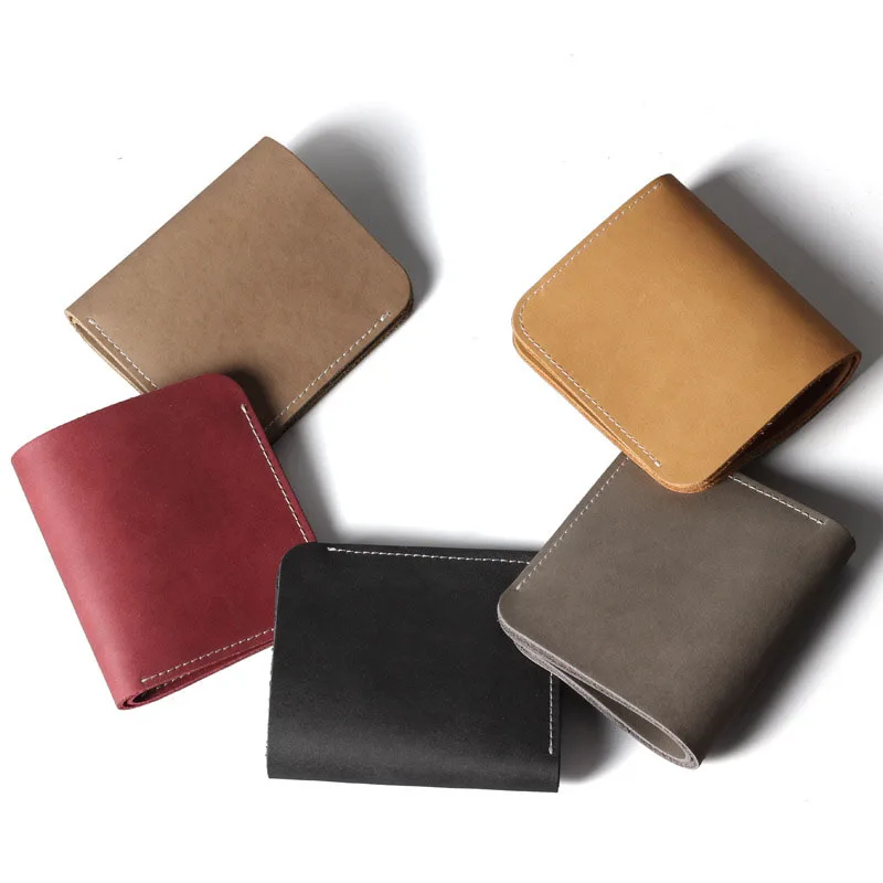 Simple Vertical Men's and Women's Pocket Wallet Clips Money Clip Thin Vintage Leather Dolars Luxury Wallets Holders Man Card For