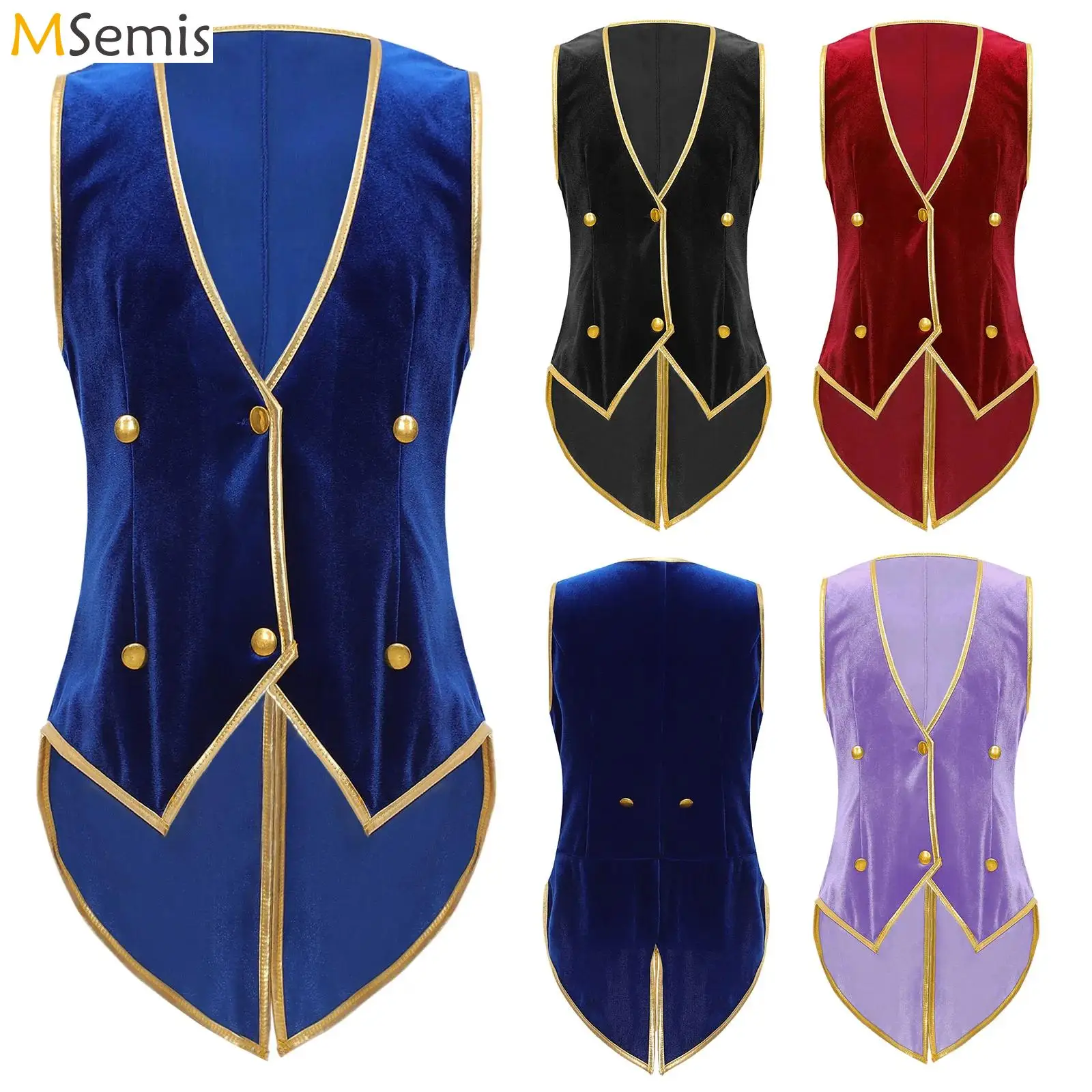 Kids Boys Renaissance Steampunk Jacket Tuxedo Medieval Vintage Tailcoat Frock Coat Halloween Circus Ringmaster Cosplay Costume
