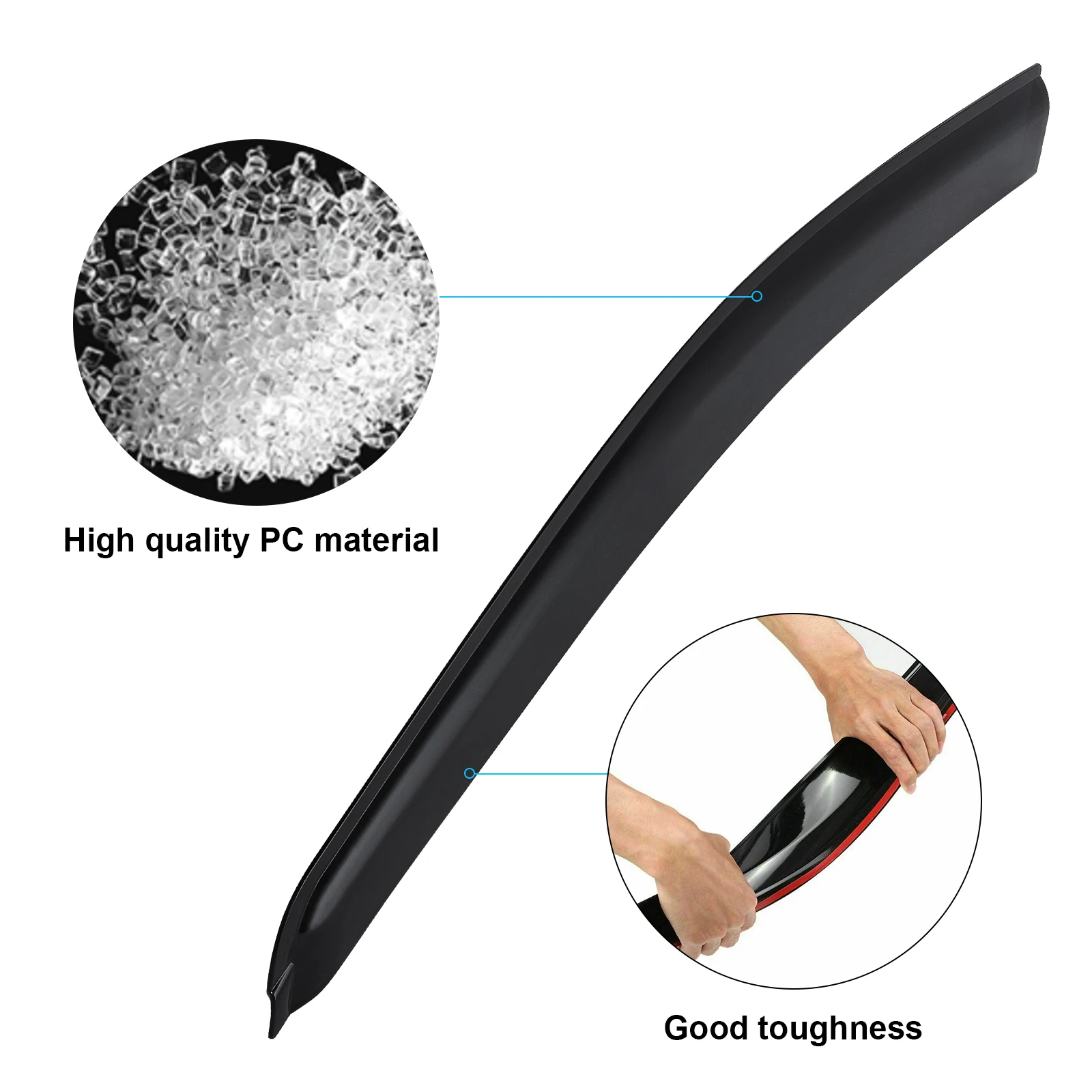 Car Weather Shield Window Visor Rain Cuard For Ford Ranger Wildtrak Sport XLT XLS XL Model 2023 2024 Deflector Sun Rain Guard