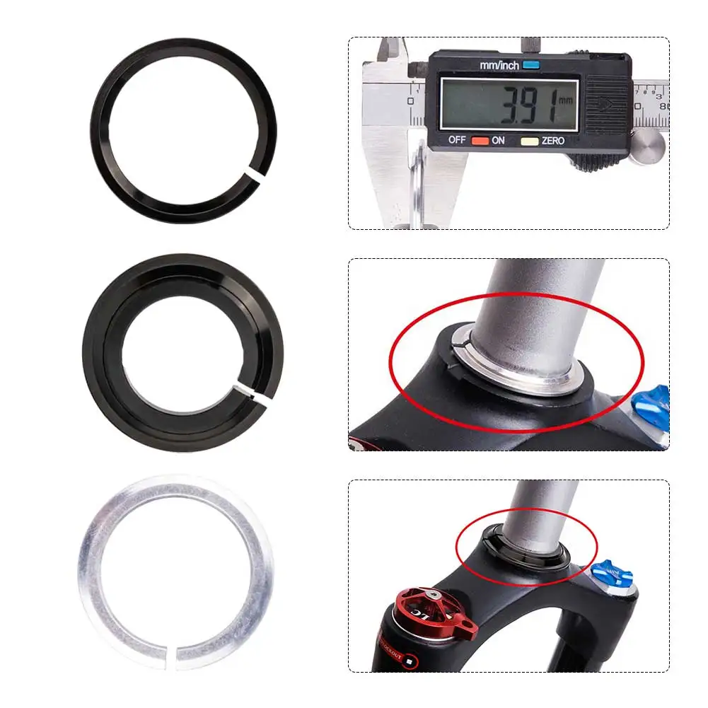Tapered headset for straight steerer clearance