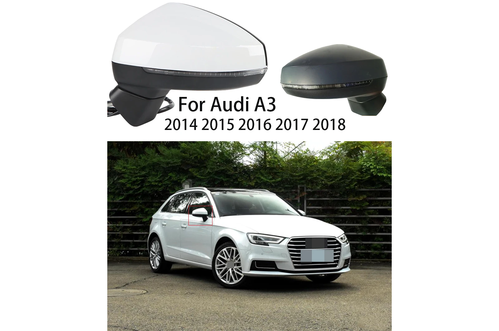 

For Audi A3 2014 2015 2016-2018 Automotive Electric Regulation heating Electric folding side mirror reverse mirror assembly