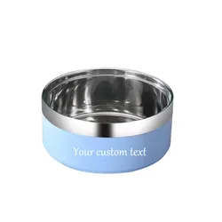 Customizable Stainless Steel Pet Bowl with Name - Personalized Colored Accessory (Blue)