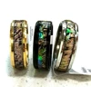 Wholesale 10 /20/50/100 pcs  8mm Band Abalone Shell 316L Stainless Steel Man Women Ring Fashion Jewelry 1