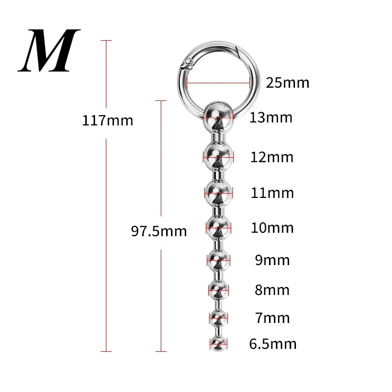 Penis Sex Toys for Stainless Steel Beads Plug Dilator Gradient Size Urethral Catheter Stimulator Male Masturbation