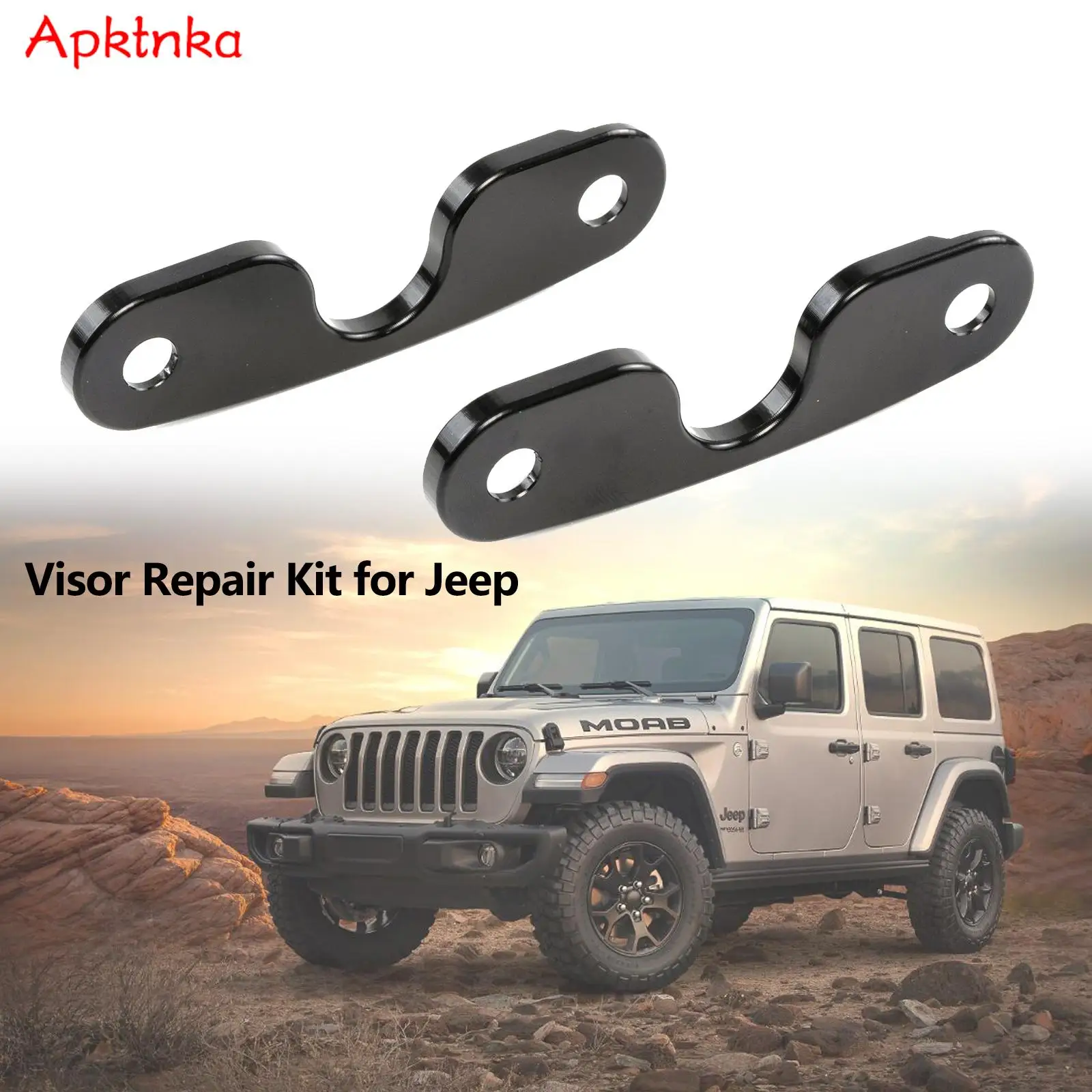 Kit De Clips Pare-soleil Pour Jeep Wrangler JK JL, Gladiator JT 2018-2022 - Fixation Renforcée, Alliage Aluminium