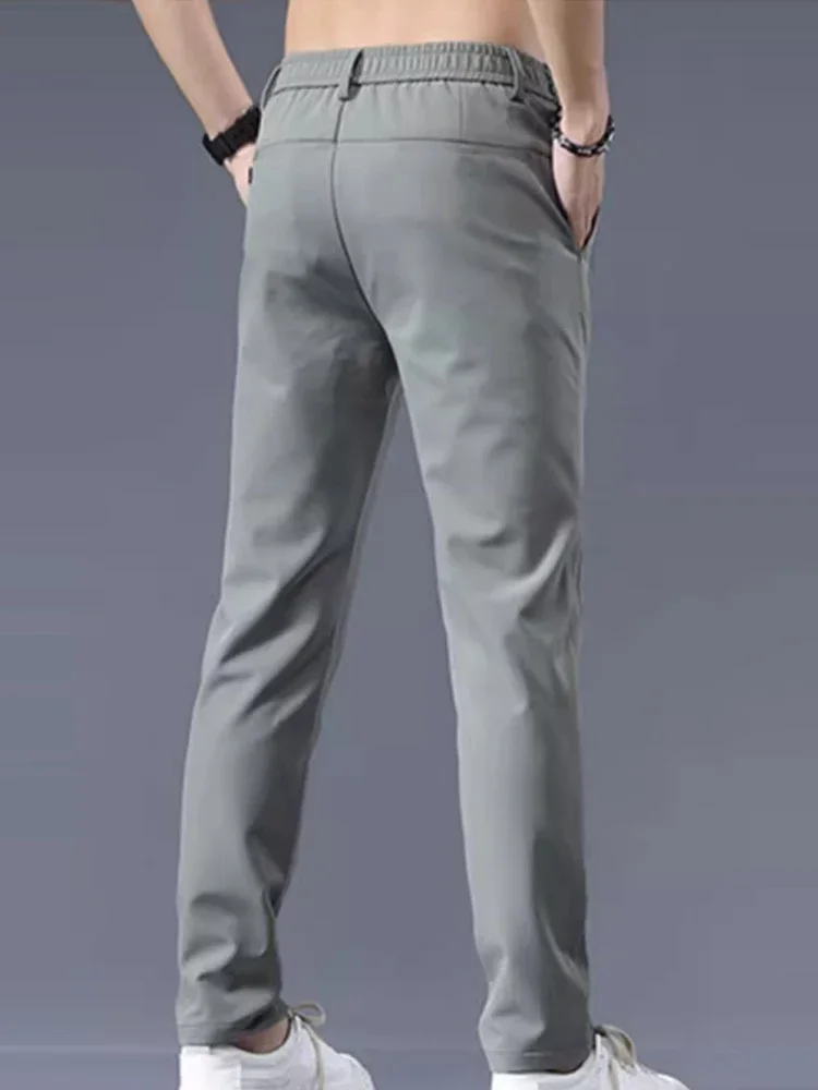 Men Casual Pants Straight Leg Loose Suit Trousers Professional Business Formal