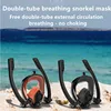 Silicone Snorkeling Mask for Adults, Double Tube Diving Mask, Full Dry Diving Goggles, Self Contained Underwater Breathing Mask 3