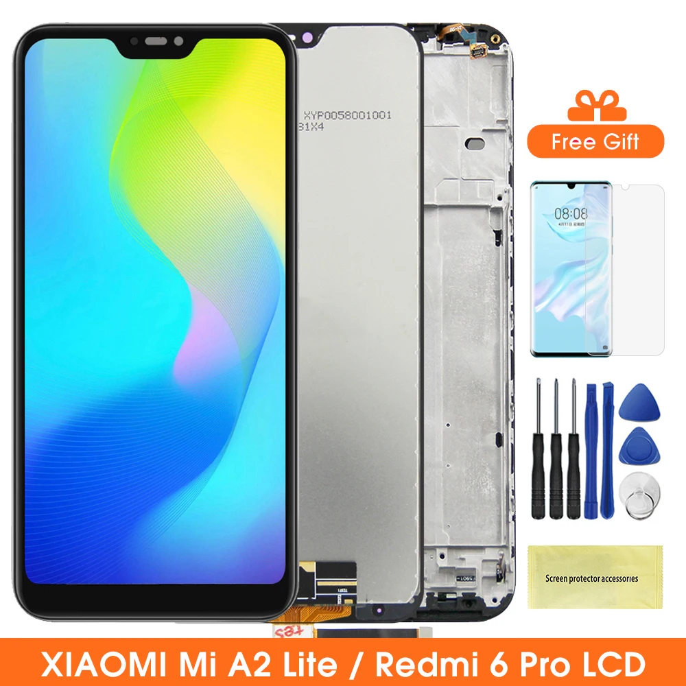 AICEK 2 Pellicole Protettive In Vetro Temperato Per Xiaomi Mi A2 Lite - Trasparente E Anti Graffio
