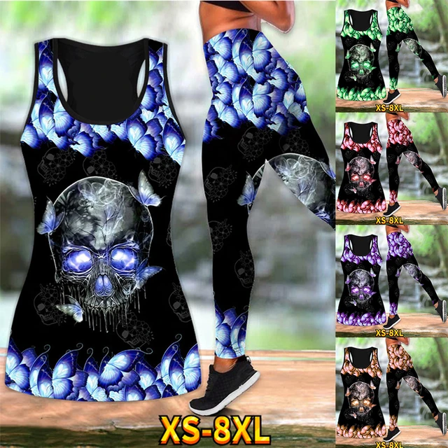 Stylish Printed Tank Top Ladies Summer Gym Running Sexy Yoga Pants Quick  Drying Breathable Suit Xs-8xl - Leggings - AliExpress