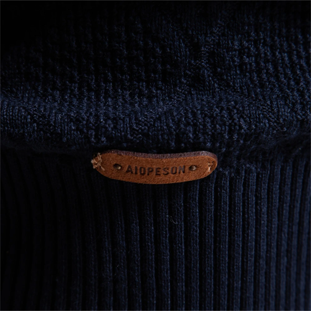 2023 New Autumn Cotton Polo Neck Sweaters for Men High Quality Pullover Knitted Sweater Men England Style Casual Social Pull Men 6