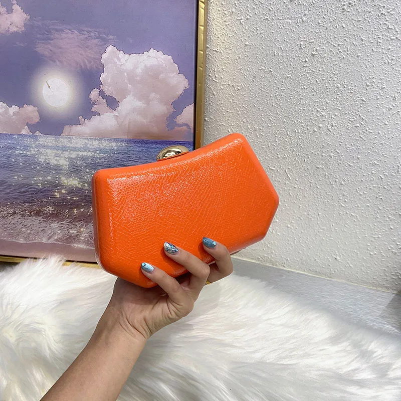 Fashion Irregular Shape Evening Box Clutch Bag Phone Purse Crossbody Messenger Day Chain Wedding Party Women Prom 1