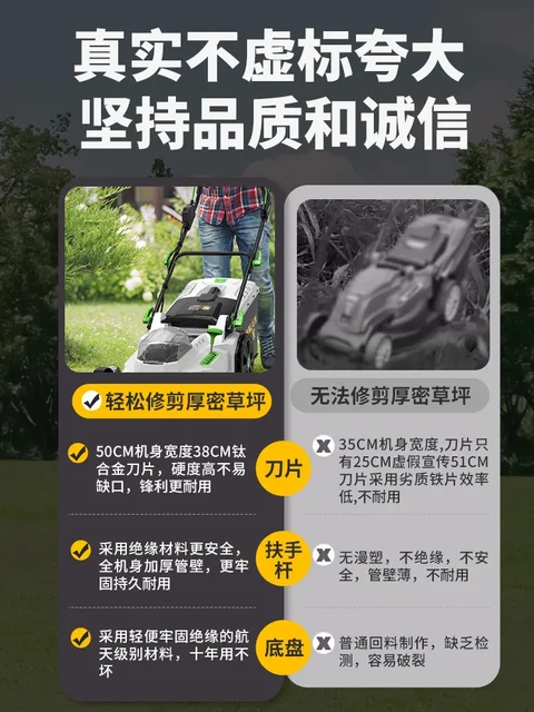 Hand push lawn mower, small household push lawn mower, plug-in electric new high power lawn mower 4