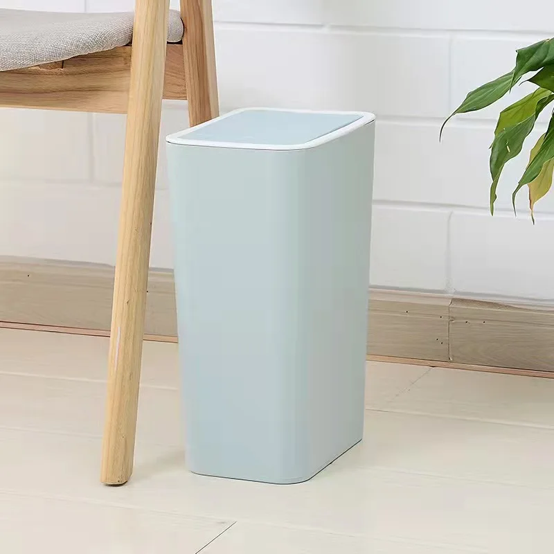 Indoor Rubbish Can Waste Basket Opening Top Dustbin Round Large Trash Bins Garbage Container for Home Indoor Outdoor Washroom Bedroom Office 9L White