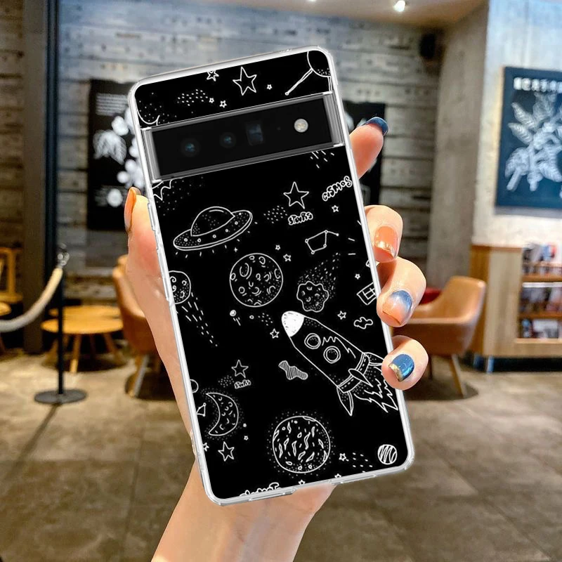 Starry Sky Shockproof Silicone Phone Case - Transparent Protective Cover