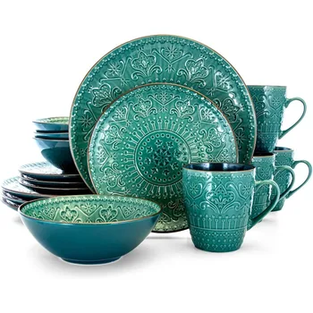 16-Piece Embossed Dinnerware Set 1