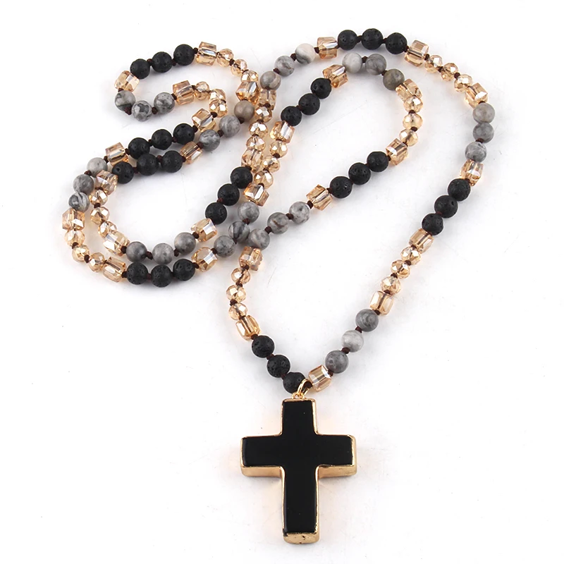 Pendentif En Métal Avec Pierre De Verre Noire + Boucles D'oreilles Assorties - Longueur 61-65 Cm, Occasion