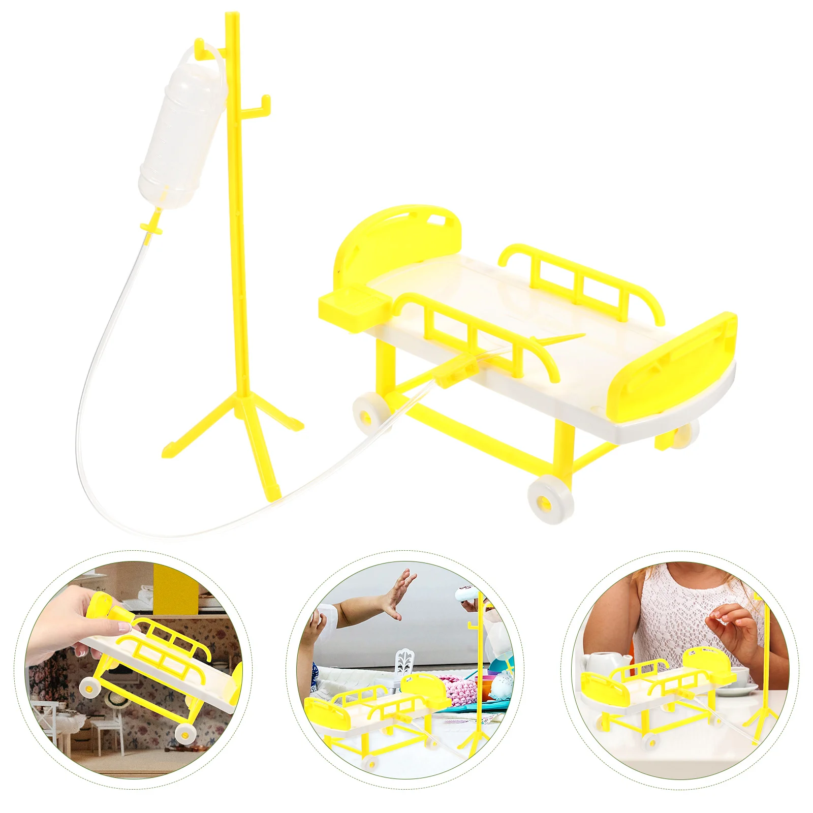 

of Simulation Medical Bed Infusion Bottle Toy Playing House Toy Set Emulated Hospital Suite Plastic Playing Random Color