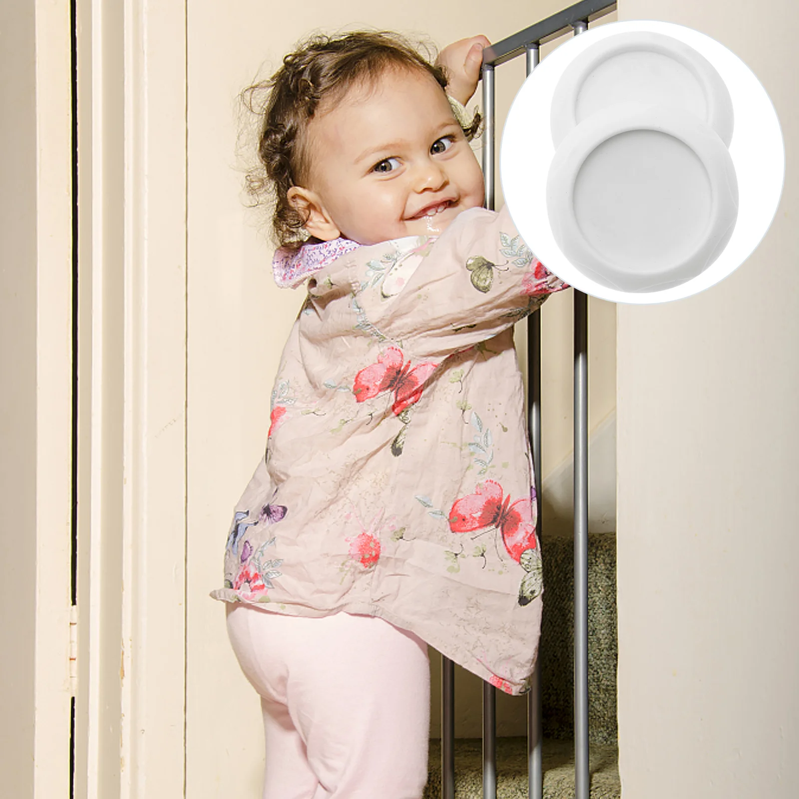 2 Pcs Wall Protector Gate Cups Bumpers Pad Savers Pet Baby No Punching Door Safety
